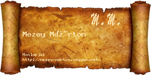 Mezey Márton névjegykártya
