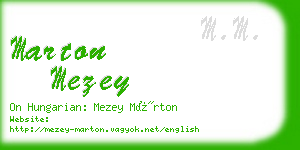 marton mezey business card